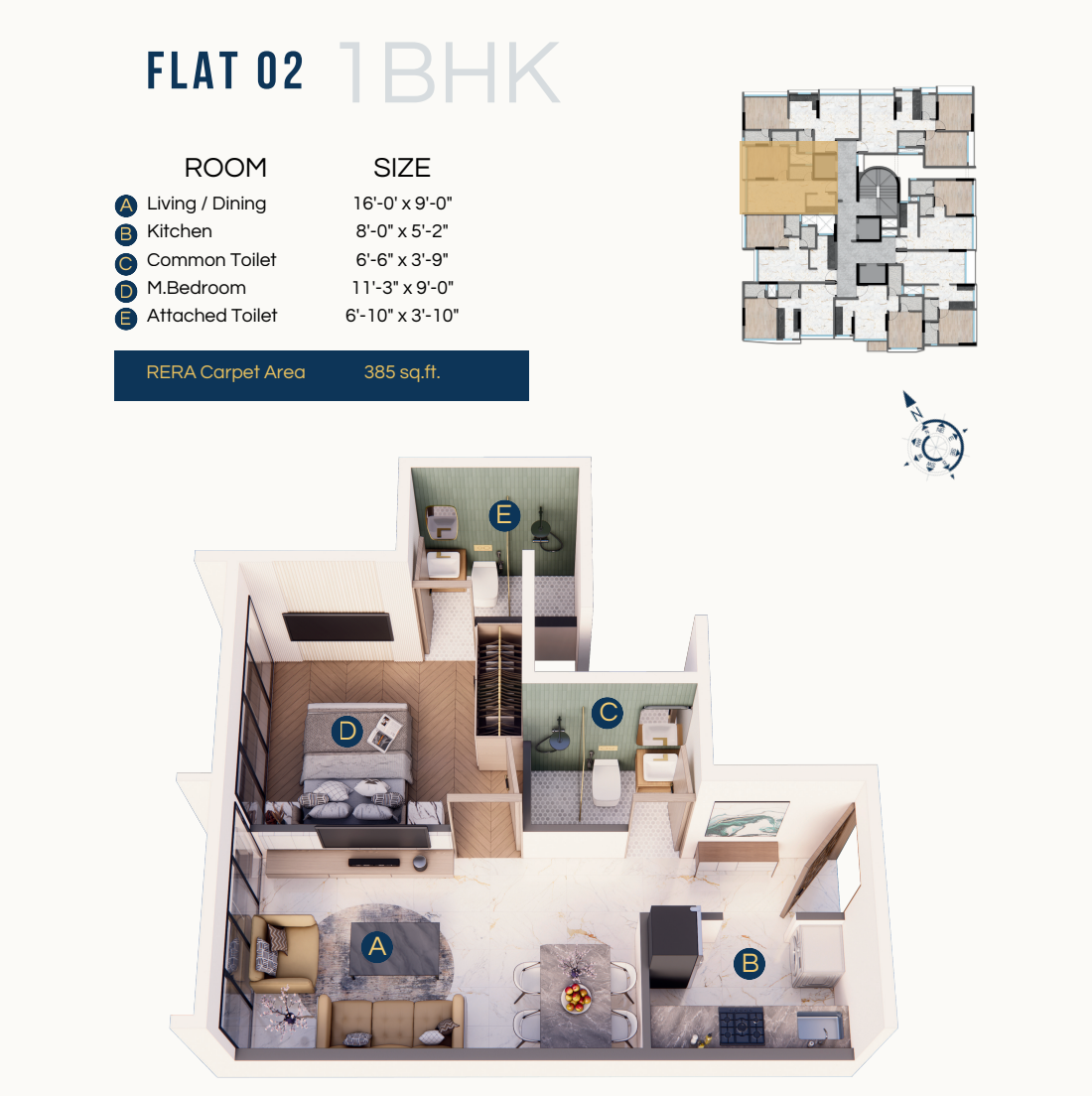 DTG Aurum Jogeshwari east 1bhk rera capert area plan